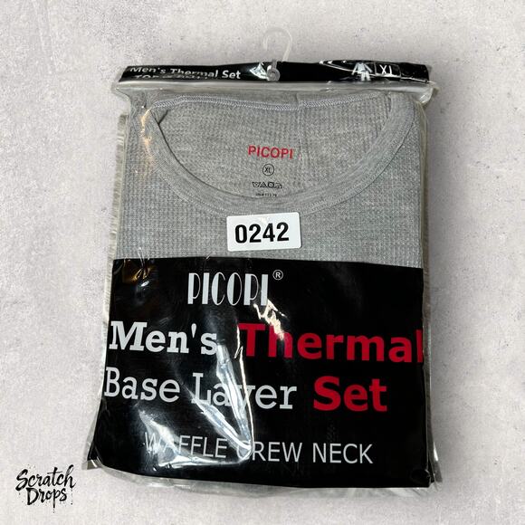 Picopi Mens Base Layer Thermal Sleepwear Waffle Long Underwear Set XL Shirt/Pant - Picture 1 of 4